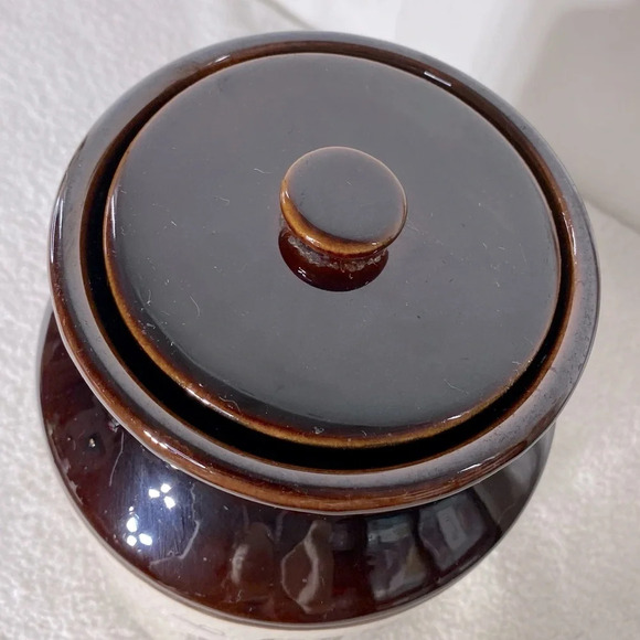 Vintage Ye Old Canadian Crockery Ceramic Abenakis Kitchen Crock Sugar Canister - Picture 11 of 15
